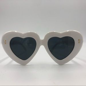 White Heart Shaped Sunglasses